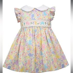 Bonnie Jean BABY GIRLS BUNNY SMOCKED
EASTER DRESS